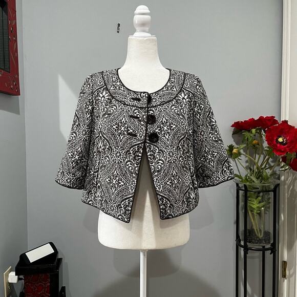 NEW Ann Taylor Classic Tailored Paisley Jacquard Swing Suit Blazer Jacket 2P NWT - Picture 1 of 16